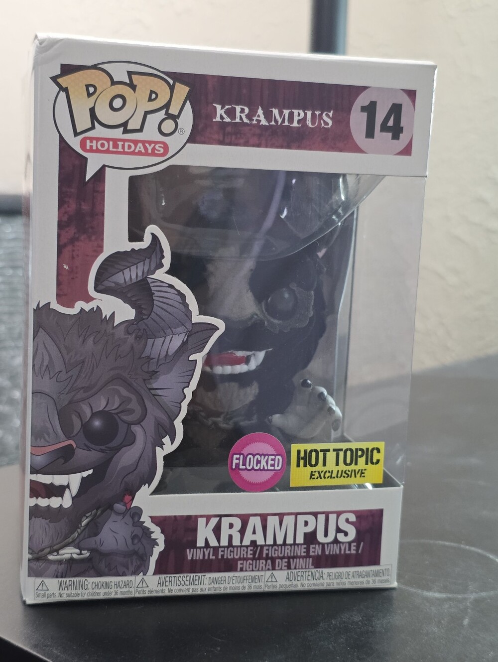 pop Krampus Vinyl Figure in Black and Red Accents